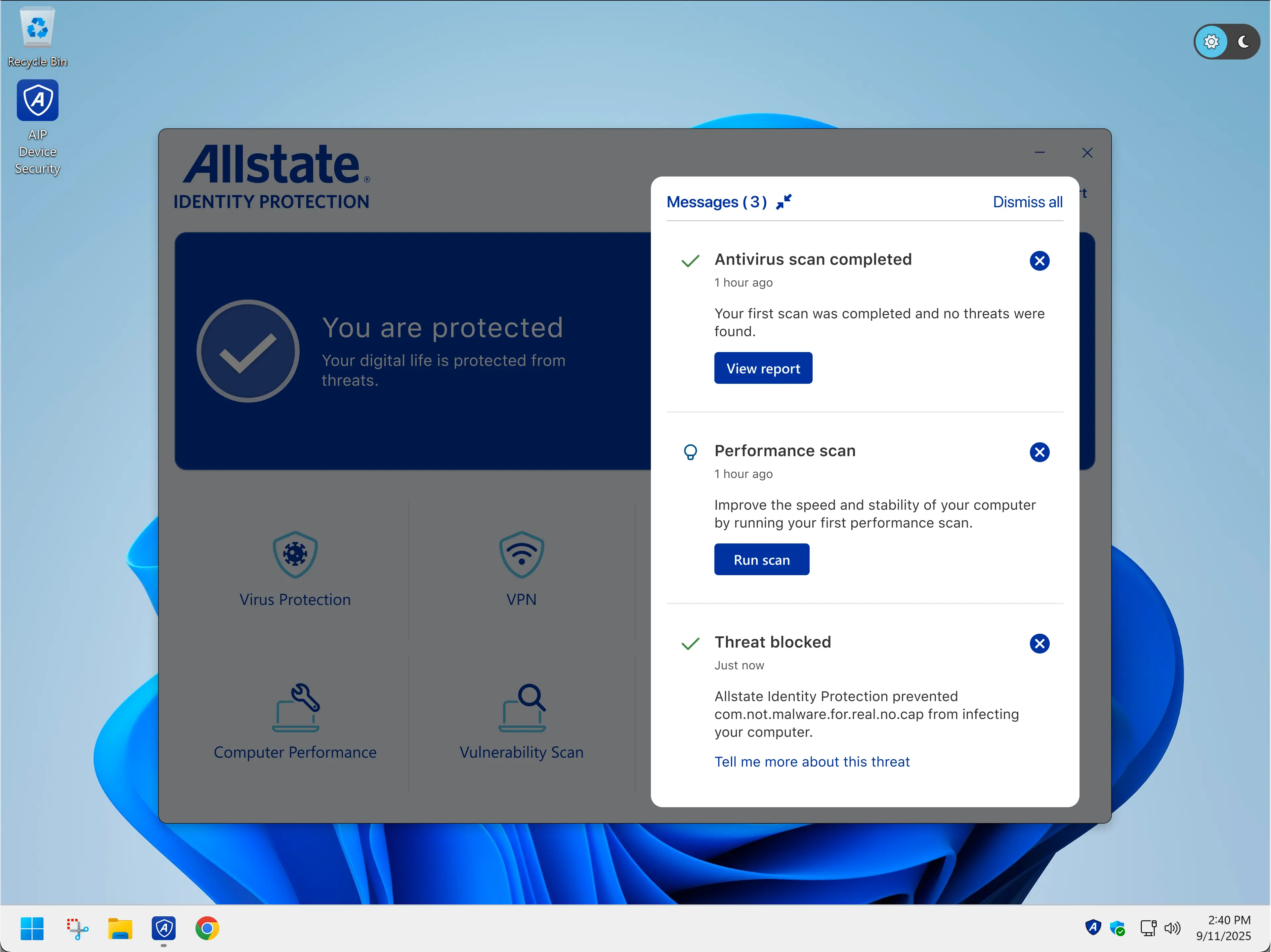 Allstate notification queue