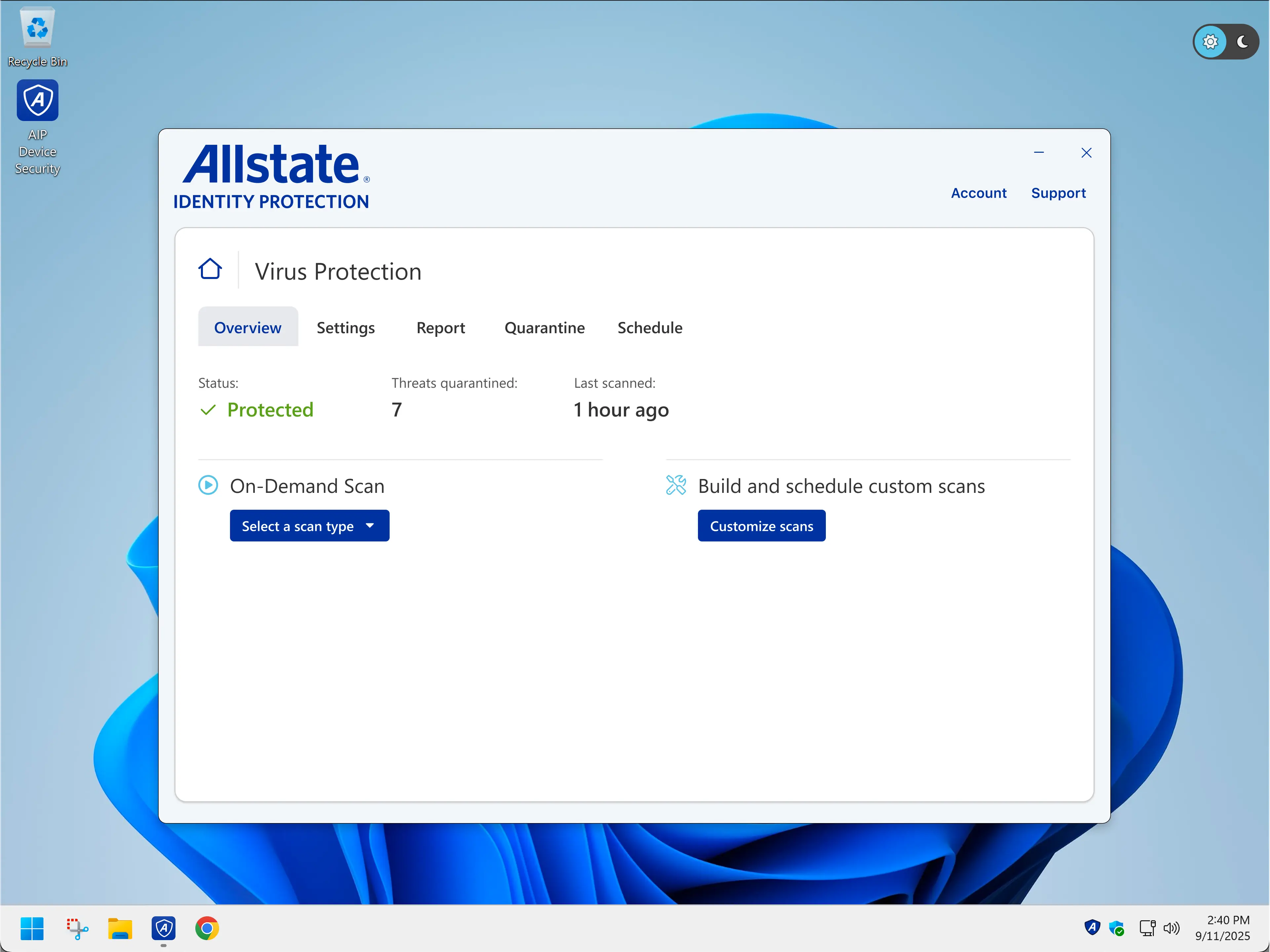 Allstate virus protection