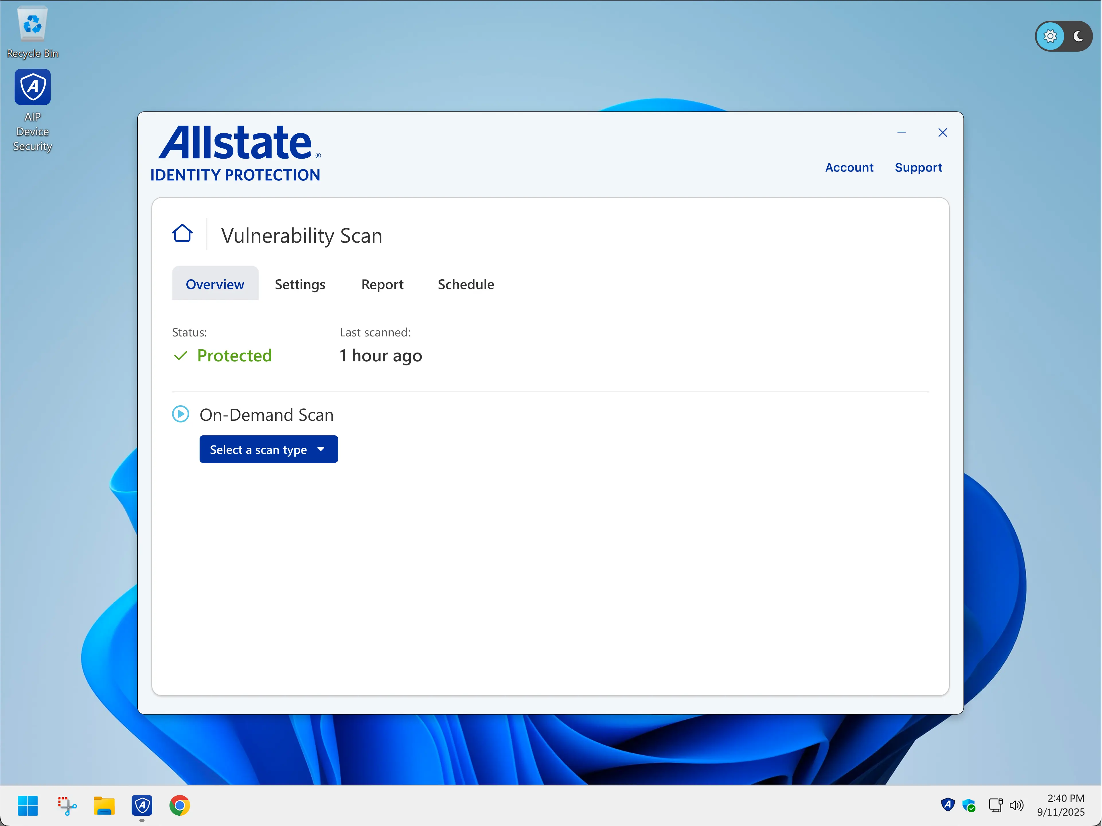 Allstate vulnerability scan