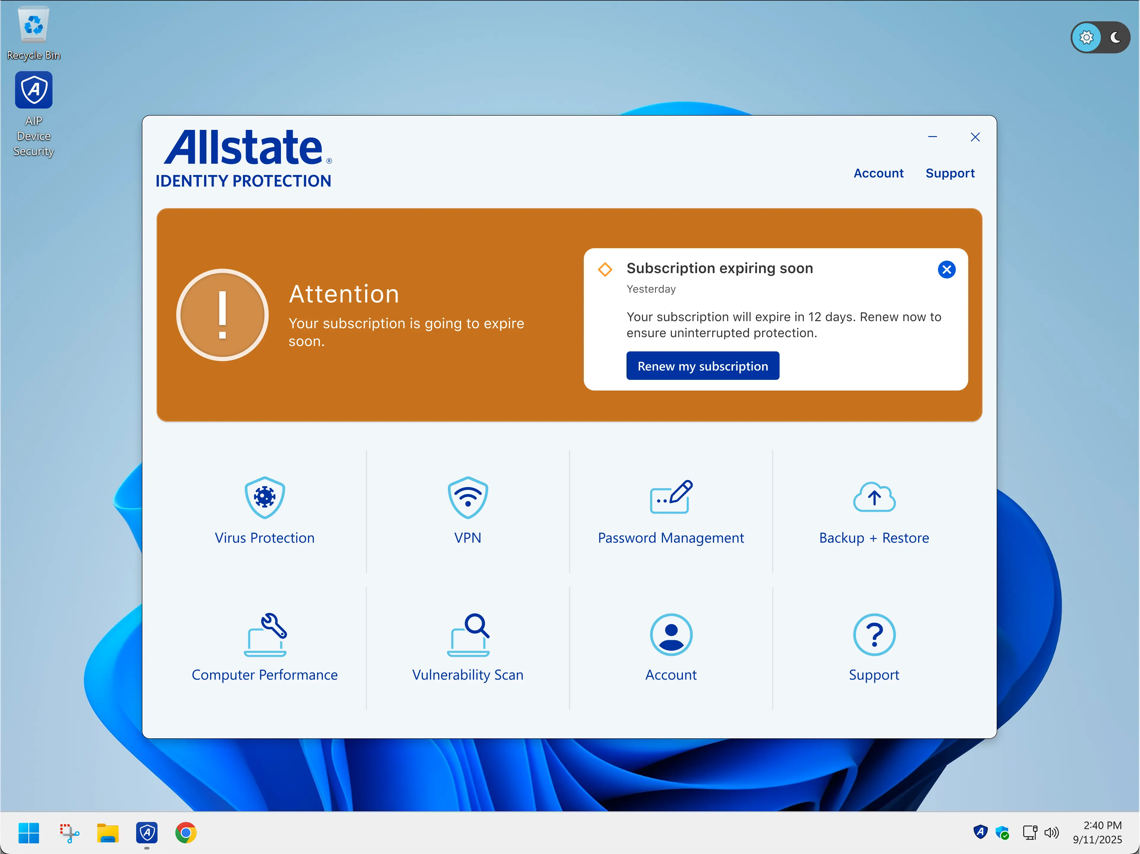Allstate warning state home