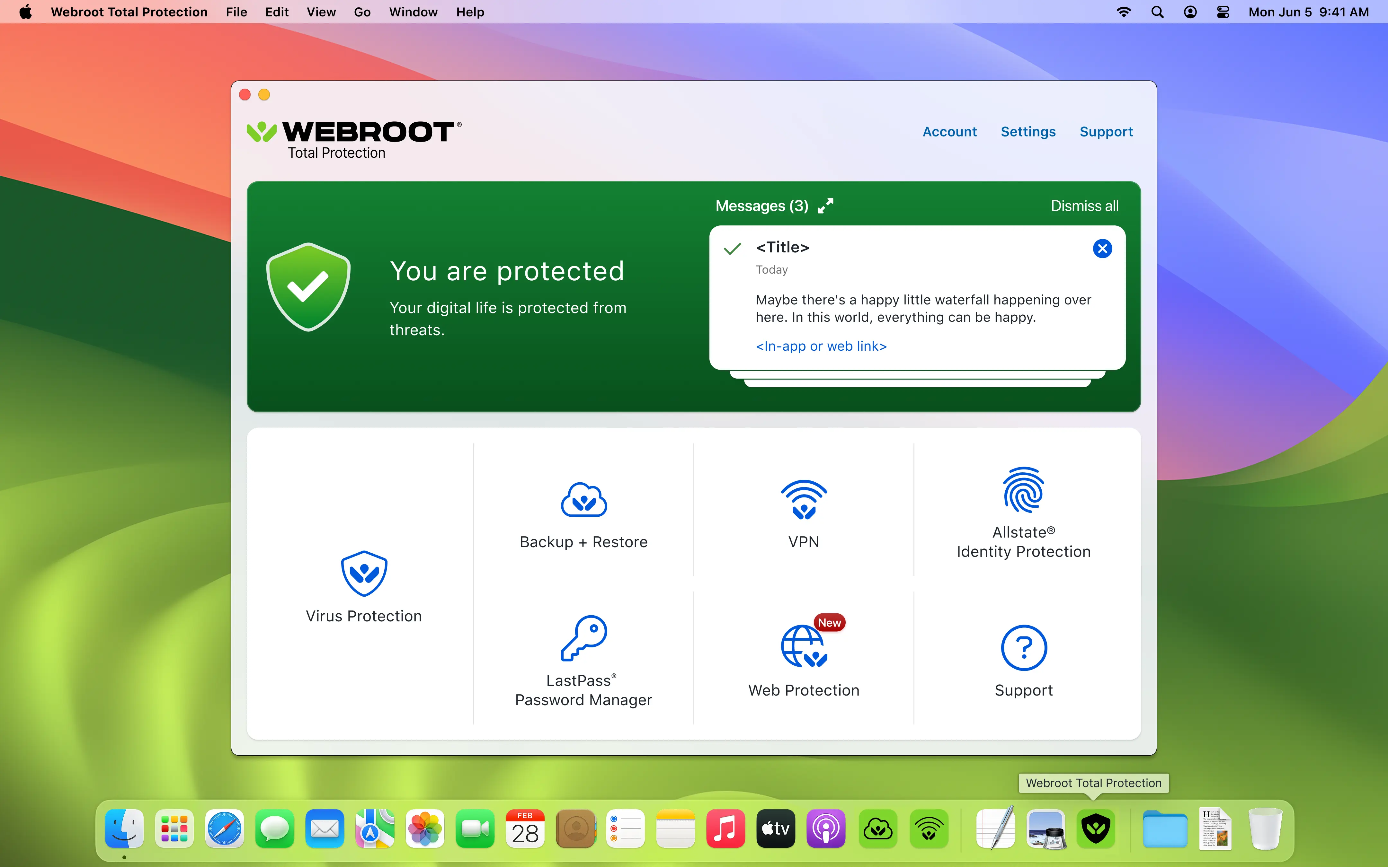 macOS light mode home dashboard